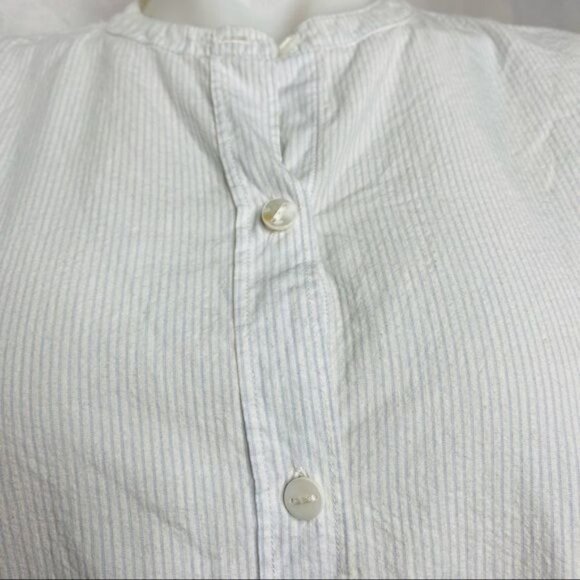 Pure DKNY Pin Striped White Button Down Boyfriend’s Shirt Dress Size M - Picture 6 of 12